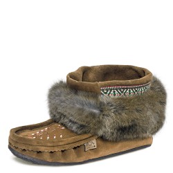 "Laurentian Chief Nuka, 6"", lined, top beaded, crepex black sole"