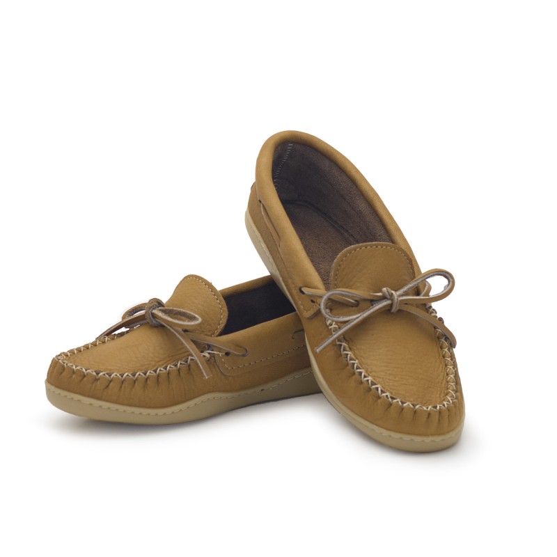 "Laurentian Chief Moccasins, 8 hole collar, nat k sole"