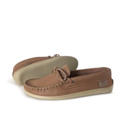 "Laurentian Chief Driving moc, 2 eyelets collar, insole, natural rubber sole"