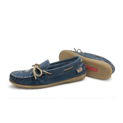 "Moccasins, 8 hole collar, insole, Inca Embroidery, cute nat. rubber sole"