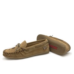 "Moccasins, 8 hole collar, insole, Inca Embroidery, cute nat. rubber sole"