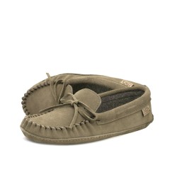"Laurentian Chief Moccasin single lacing, orlon, padded ski sole"